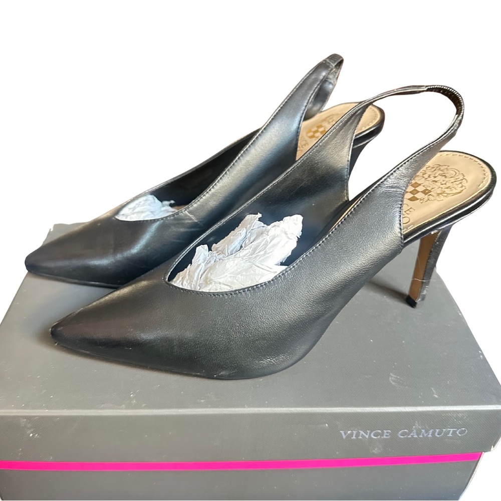 Vince Camuto Elegant Black Slingback Heels
